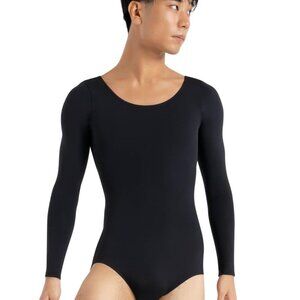 NEW Capezio Medium Women's Long Sleeve Leotard, Black